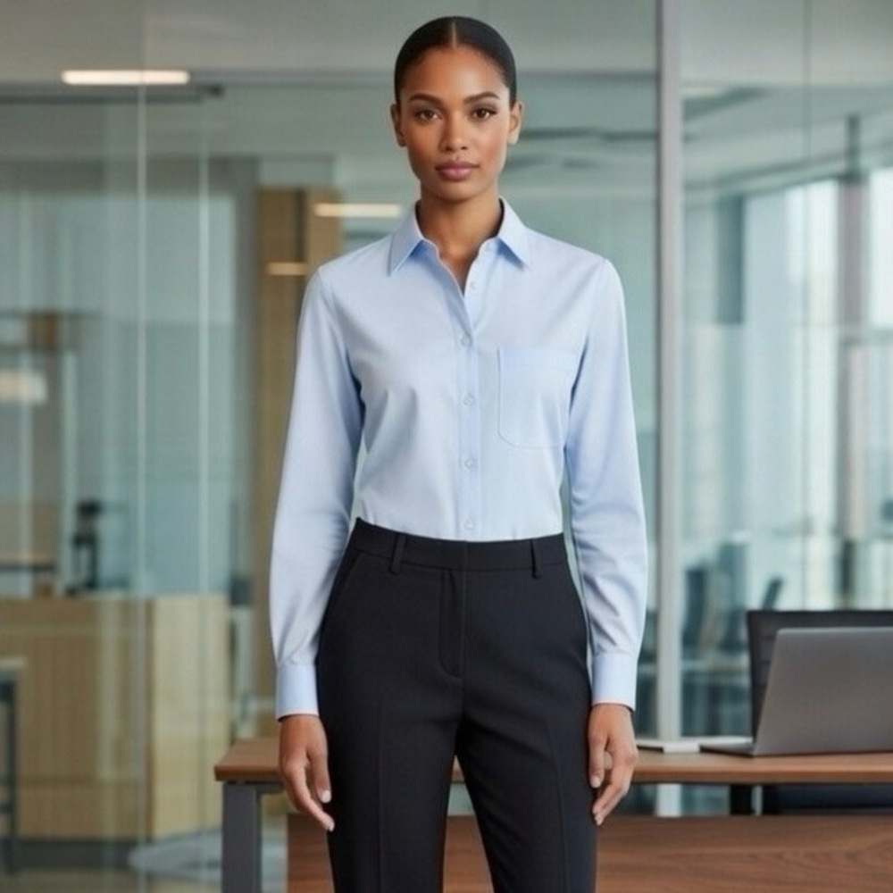 Theory Women’s Cotton Blue Button Up Shirt, Size Small